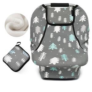 Gray and White Baby Car Seat Cover